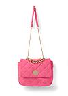 Front View Quilted Chain Handle Bag