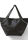 Flatshot front view Studded Faux-Leather Tote