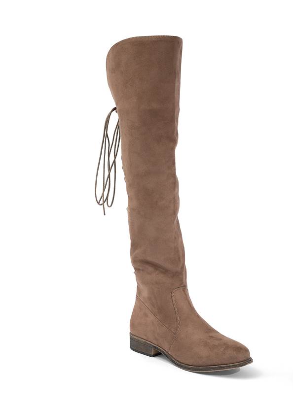 Alternate View Back Lace-Up Flat Boots