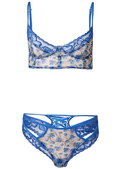 Plus Size Floral Bra And Panty Set