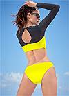 Back View Sports Illustrated Swim™ Mesh Long Sleeve One-Piece