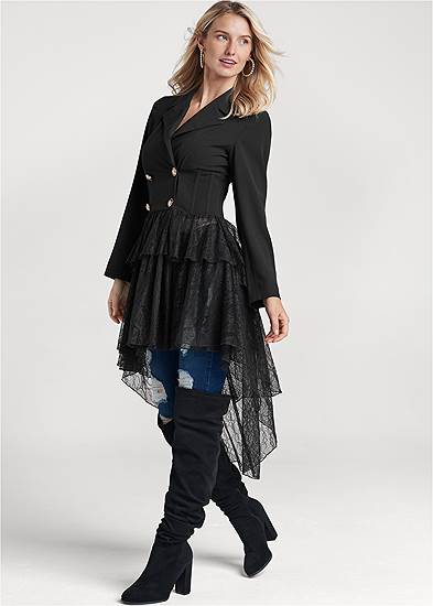 High-Low Lace Train Jacket