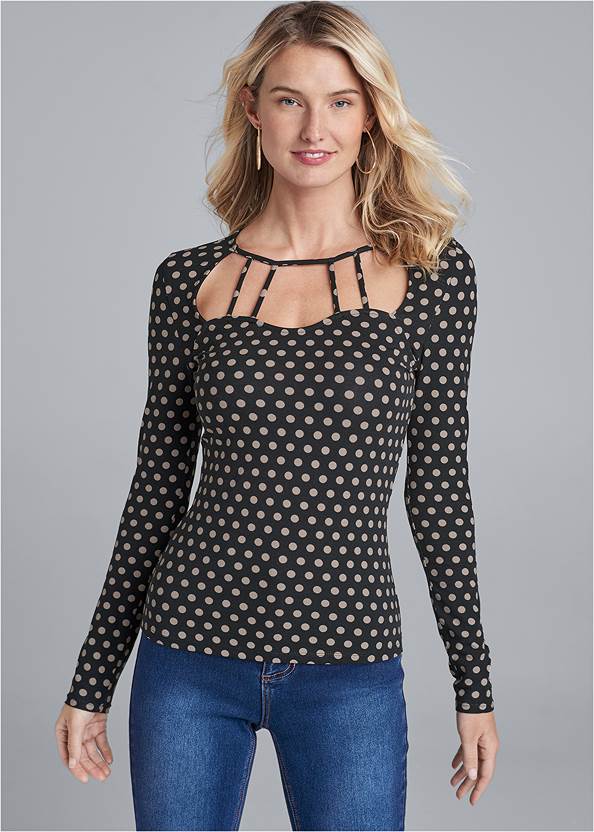 long sleeve strappy top