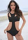 Cropped front view Sports Illustrated Swim™ Sporty High Neck Monokini