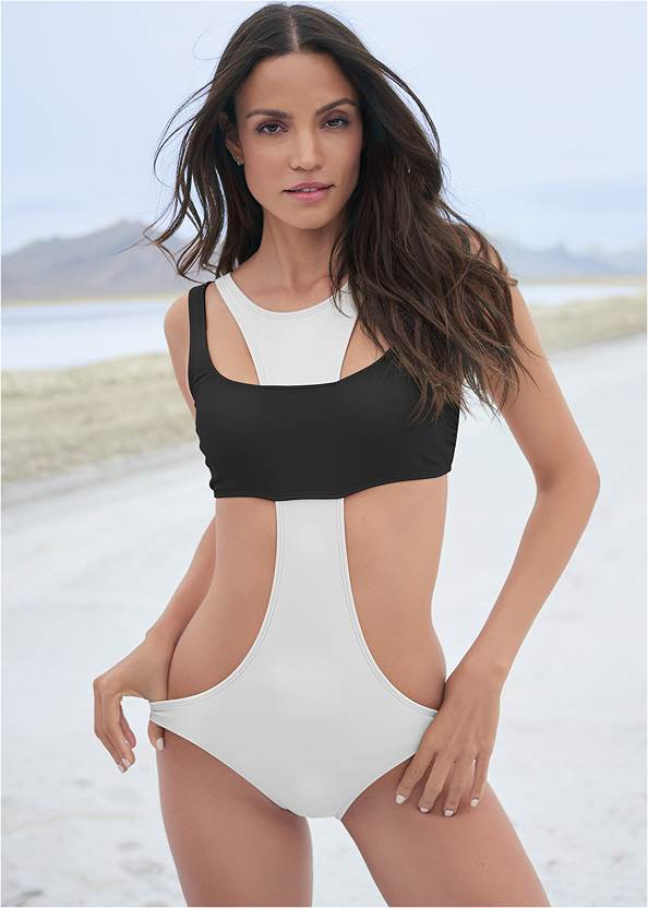 Sports Illustrated Swim™ Sporty High Neck Monokini,Sports Illustrated Swim™ Flowing Maxi Dress