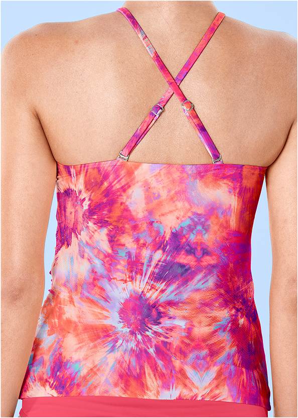 Detail back view Ruched Side Halter Tankini Top
