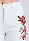 Detail front view Floral Embroidered Capris