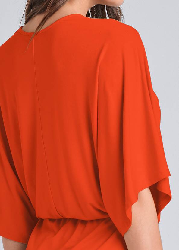 Detail back view Knot Front Casual Dress