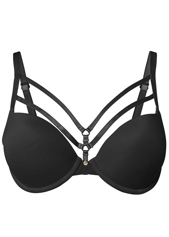 Front View Pearl By Venus® Strappy Plunge Bra