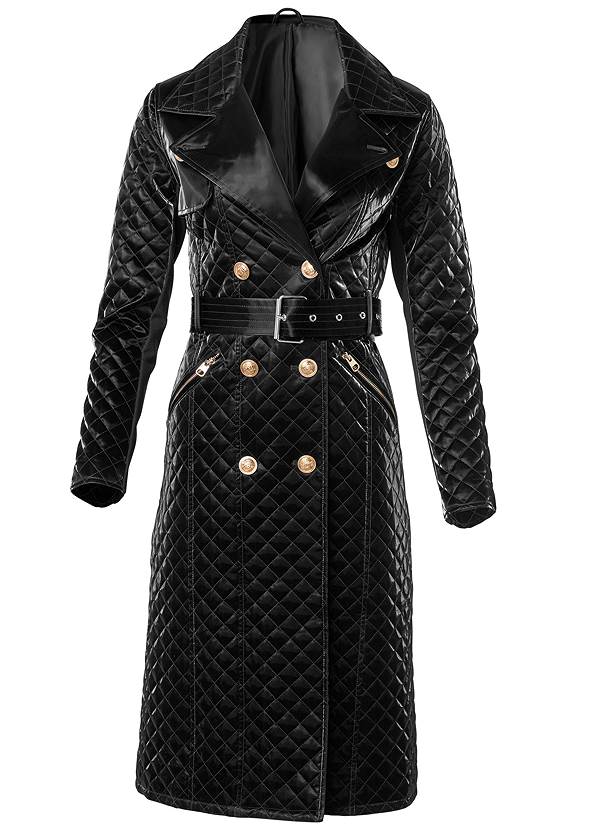 Ghost with background  view Quilted Buckle Detail Coat