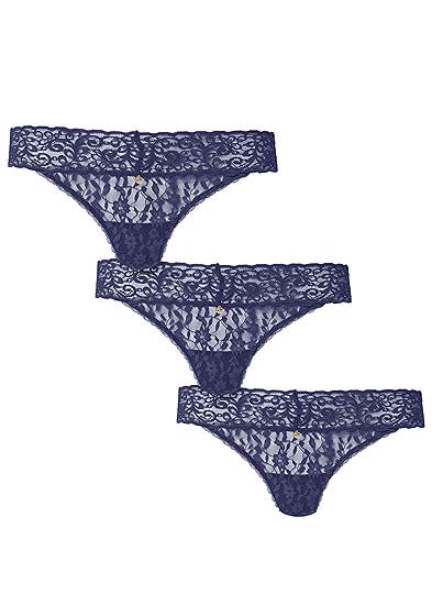 Plus Size Pearl By Venus® Allover Lace Thong 3 Pack, Any 2 For $30