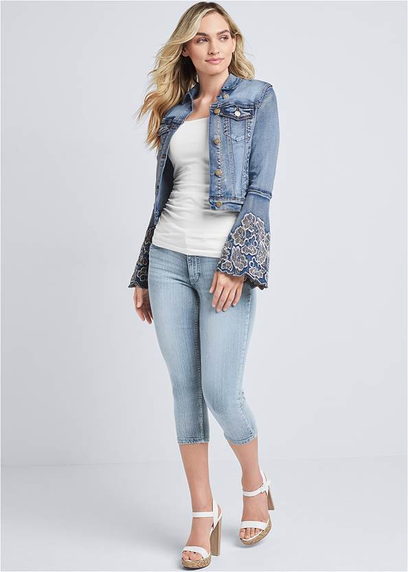 Full front view Floral Embroidered Jacket