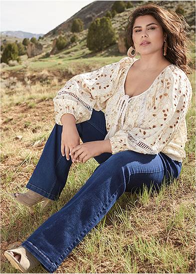 Plus Size Casual Bootcut Jeans