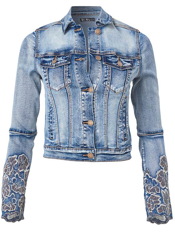 Alternate View Floral Embroidered Jacket