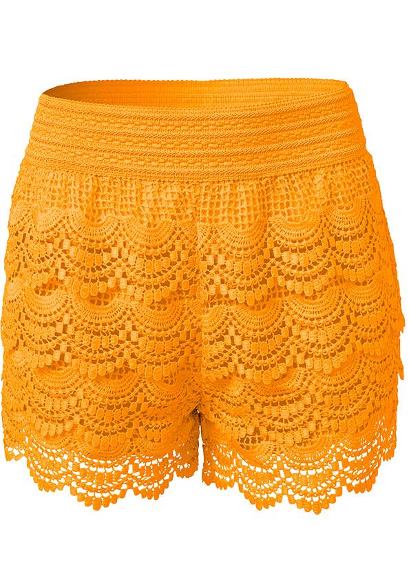 Alternate View Lace Trim Cover-Up Shorts