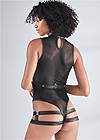 Back View Deep Plunge Strappy Teddy