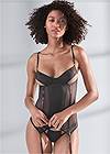 Cropped front view Open Cup Bustier With Panty