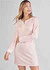 Cropped front view Henley Pullover Sleepshirt