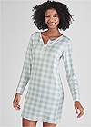 Cropped front view Henley Pullover Sleepshirt