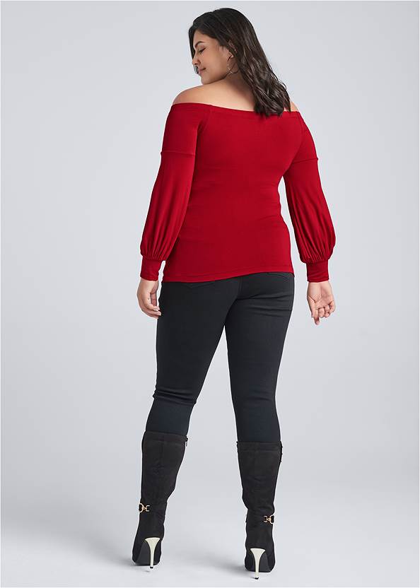 Back View Ruched Off-The-Shoulder Top