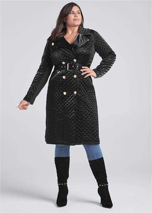 Alternate View Quilted Buckle Detail Coat