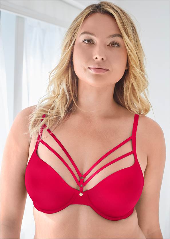 Cropped Front View Pearl By Venus® Strappy Plunge Bra
