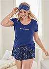 Cropped Front View 3 Pc Sleep Shorts Set