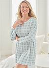 Cropped Front View Henley Pullover Sleepshirt