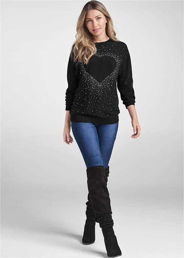 Alternate View Embellished Heart Sweater