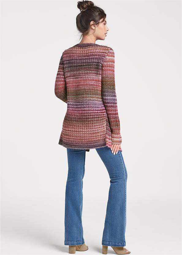 Back View Striped Cardigan