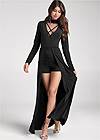 Front View Mock-Neck Strappy Romper