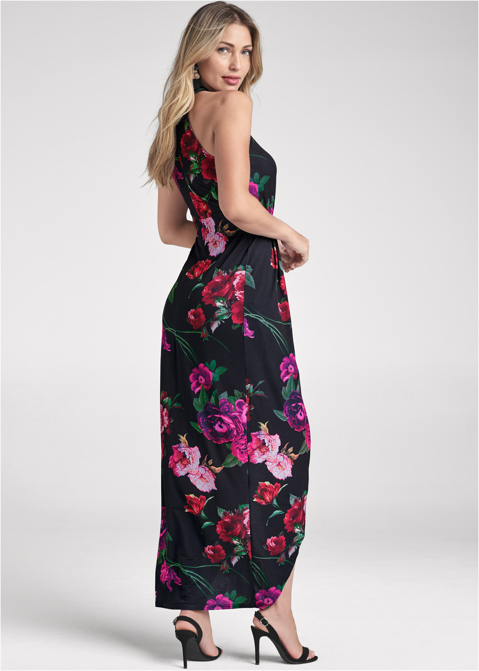 venus high low floral dress