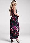 Back View Floral High-Low Maxi Dress