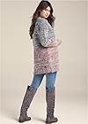 Back View Marled Knit Cardigan