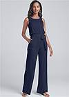 Full Front View Back Mesh Lounge Jumpsuit