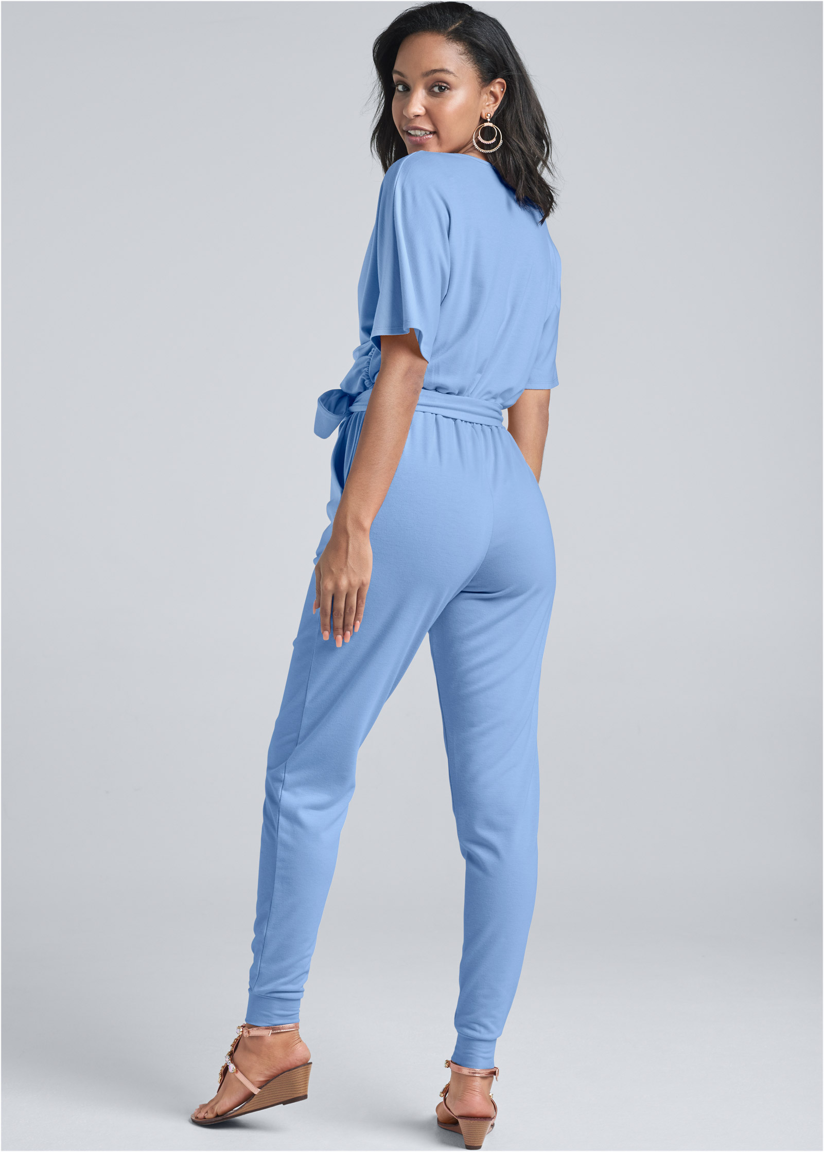 womens light blue jumpsuit