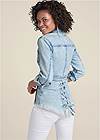 Back View Lace-Up Back Denim Top