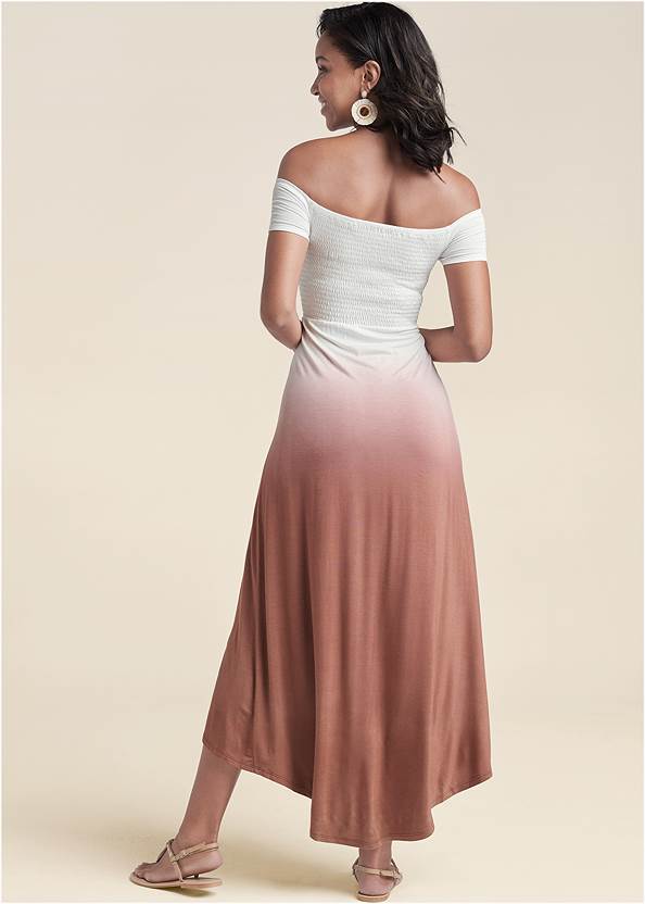 Back View Off-The-Shoulder Ombre Dress