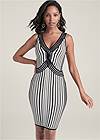 Front View Striped Tank Sweater Dress