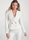 Cropped Front View Peplum Suit Jacket