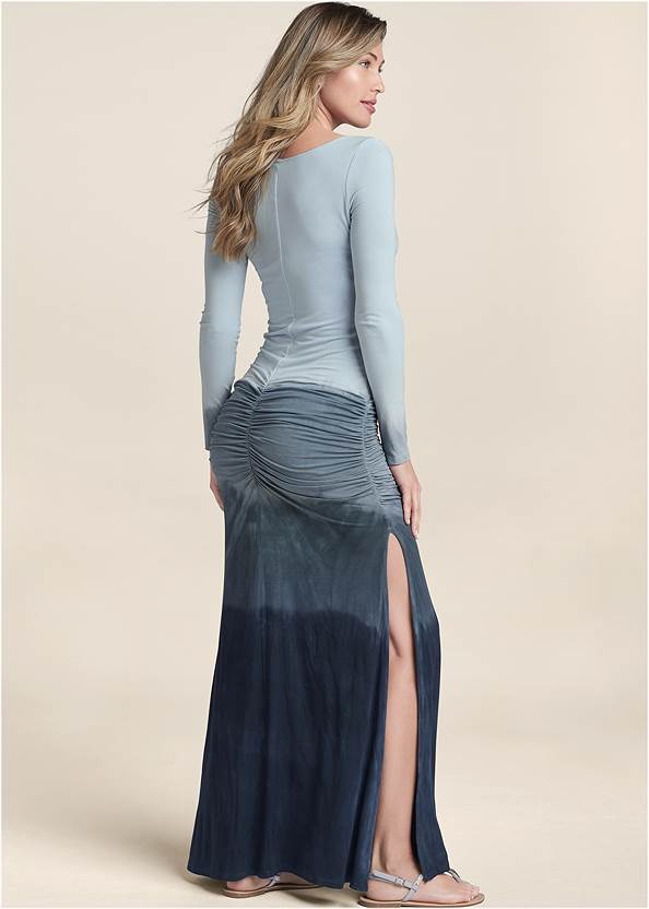 Back View Strappy Ombre Maxi Dress