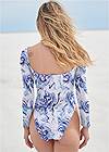 Back View Sports Illustrated Swim™ Long Sleeve One-Piece