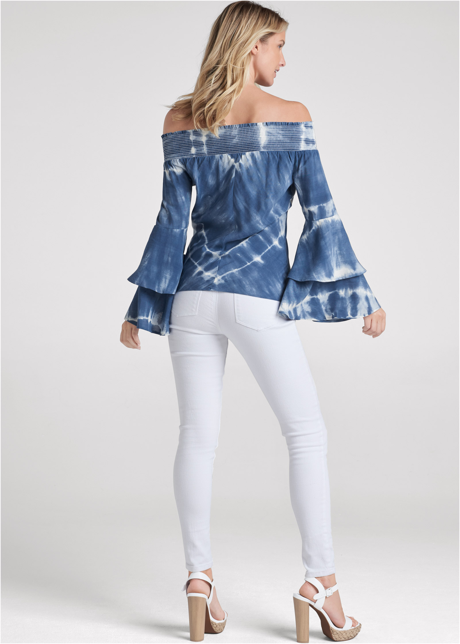 Tie dye off the shoulder top new arrivals