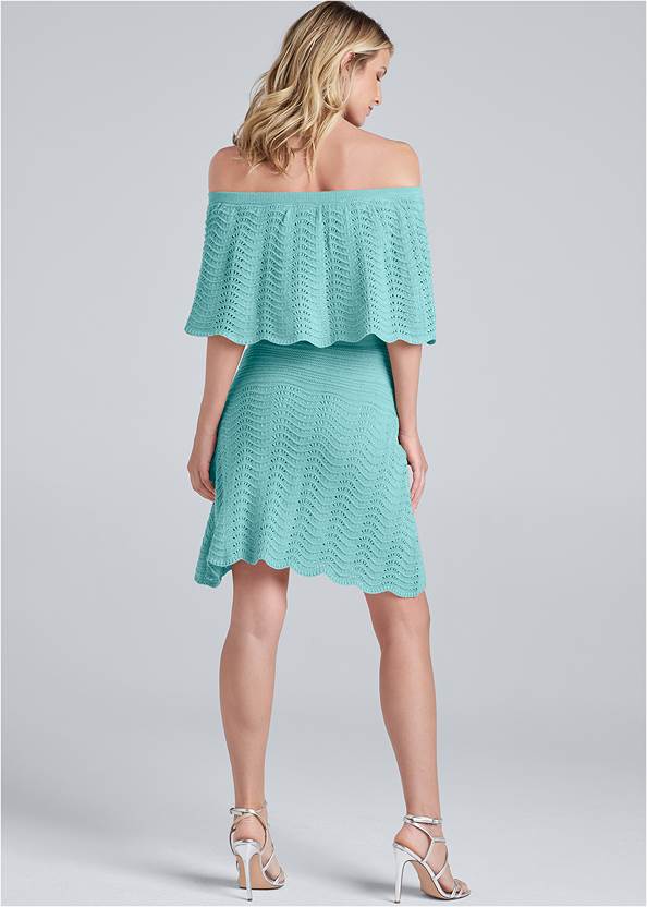 Back View Off-The-Shoulder Sweater Dress
