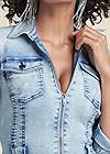 Detail front view Lace-Up Back Denim Top