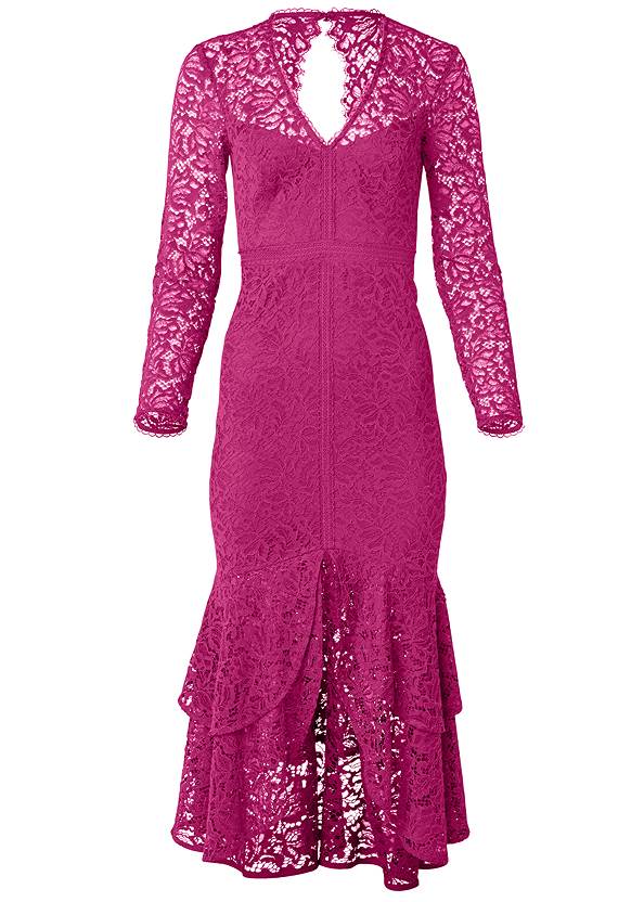 Alternate View Tiered Lace Midi Dress