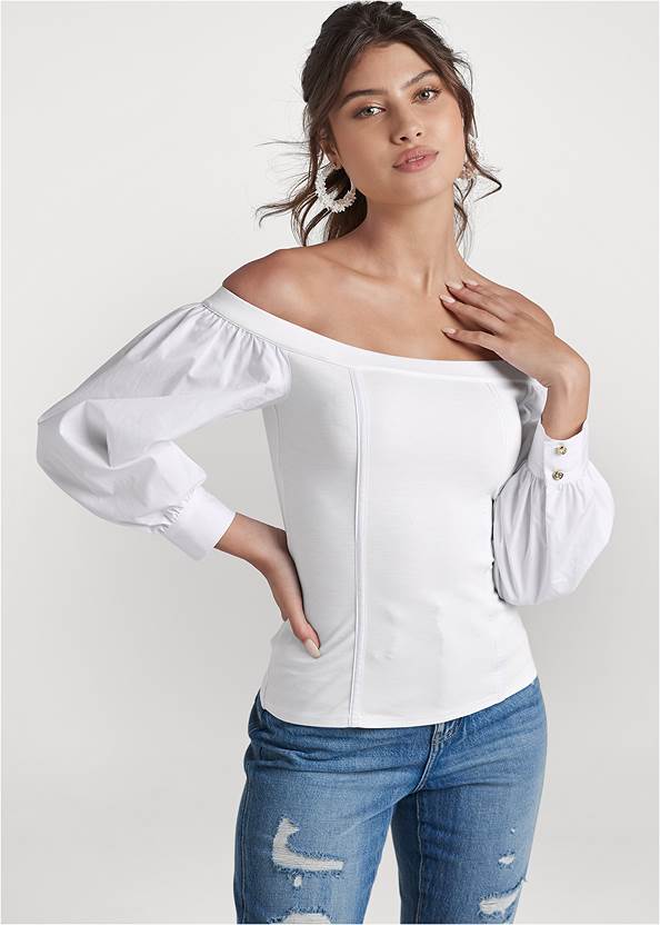 Front View Off-The-Shoulder Top