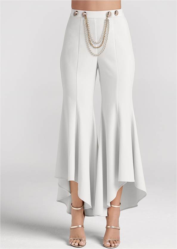 Alternate View Ruffle Hem Pants With Removable Trim