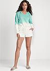 Full Front View Ombre Hoodie Short Set