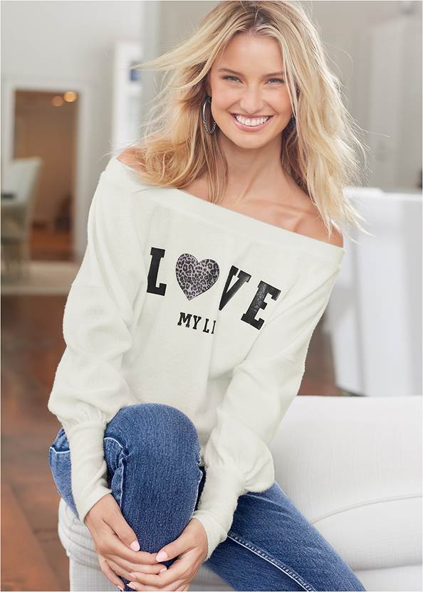 Cozy Love My Life Top,Skinny Jeans,Lift Jeans,Tie-Dye Tote Bag